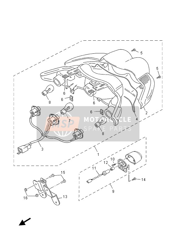 Yamaha YN50 2013 RÜCKLICHT für ein 2013 Yamaha YN50